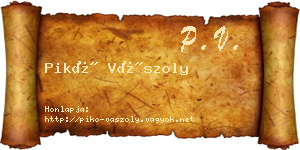 Pikó Vászoly névjegykártya